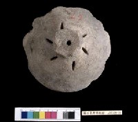 藏品(灰褐色夾砂陶蓋)的圖片